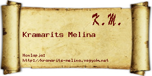 Kramarits Melina névjegykártya